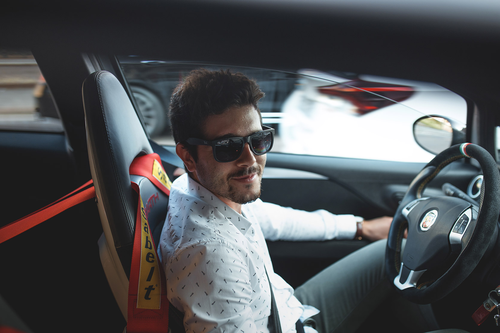 Owner portrait in his Punto Evo Abarth Esseesse