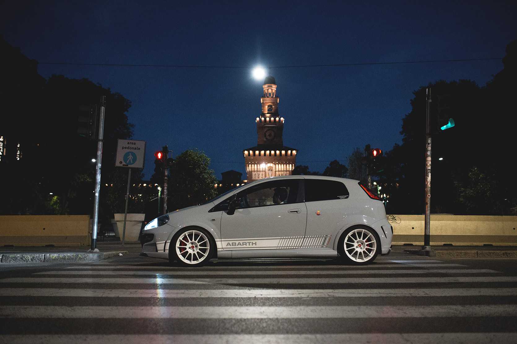 A Punto Evo Abarth Esseesse at Castello Sforzesco in Milano