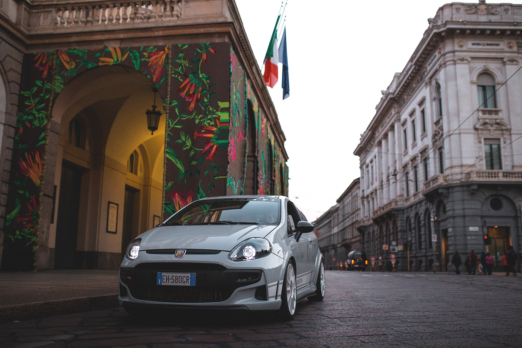 A Punto Evo Abarth Esseesse at Piazza della Scala in Milano
