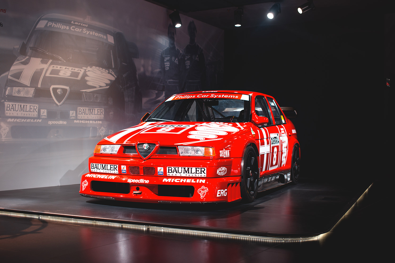 An Alfa Romeo 155 V6 Ti frontend at Alfa Romeo Museum