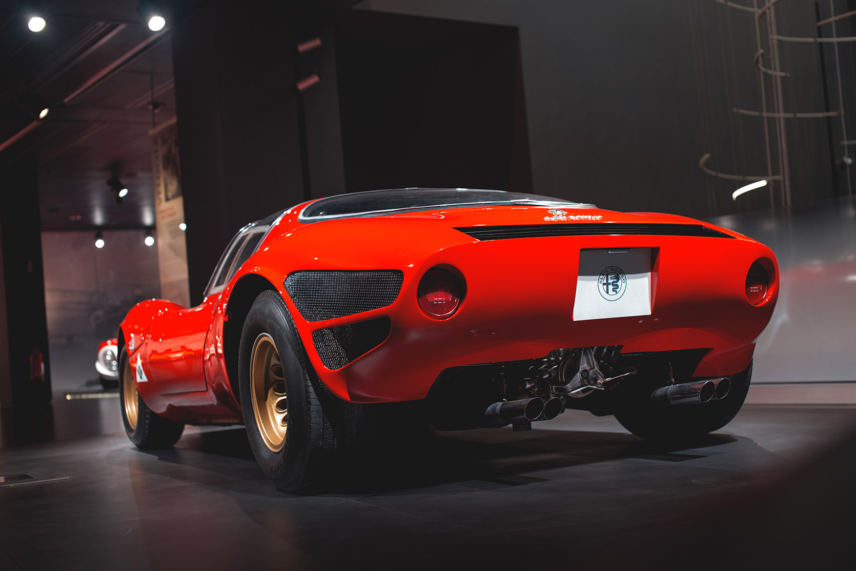 An Alfa Romeo 33 Stradale frontend at Alfa Romeo Museum
