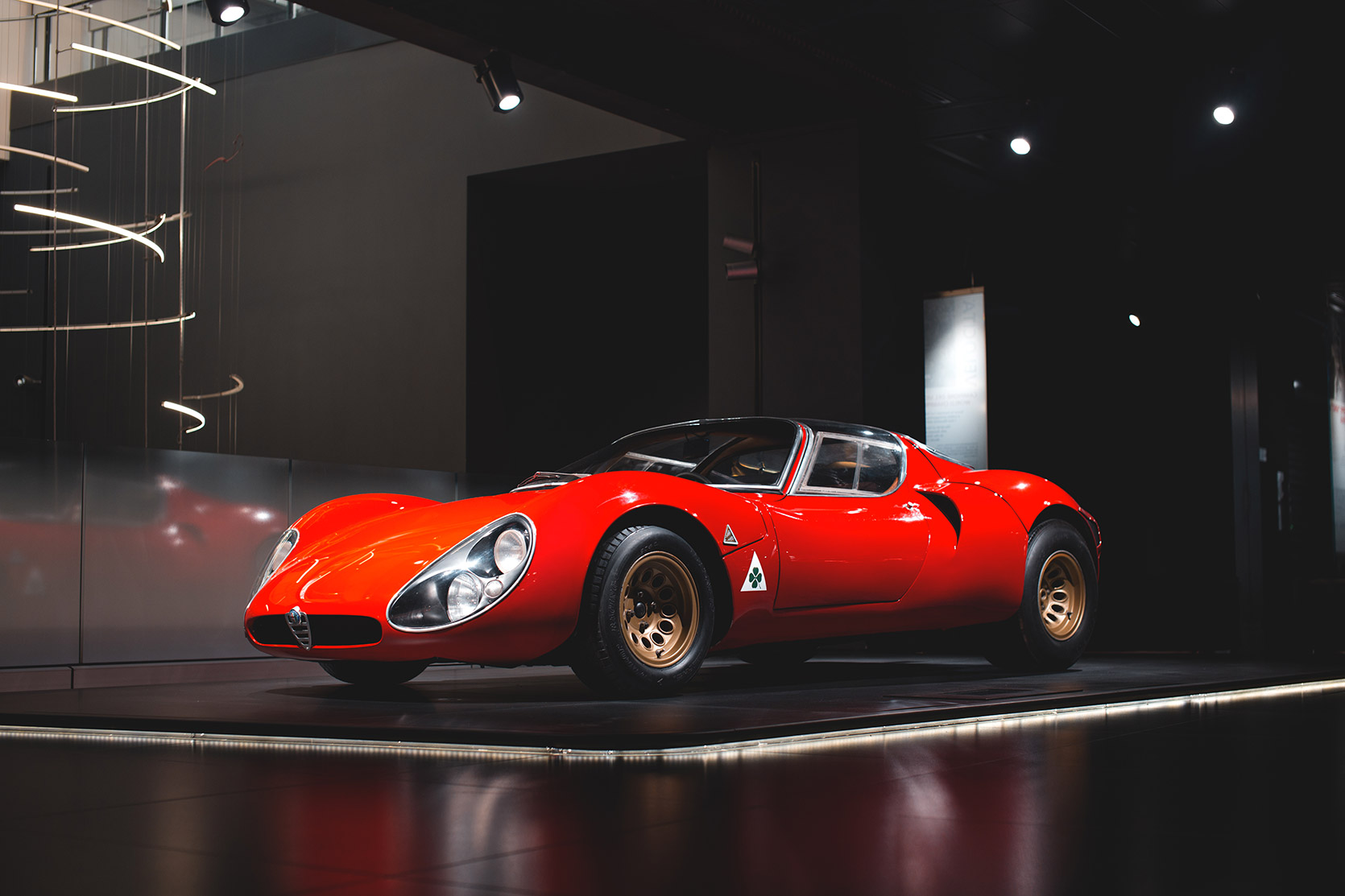 An Alfa Romeo 33 Stradale side at Alfa Romeo Museum