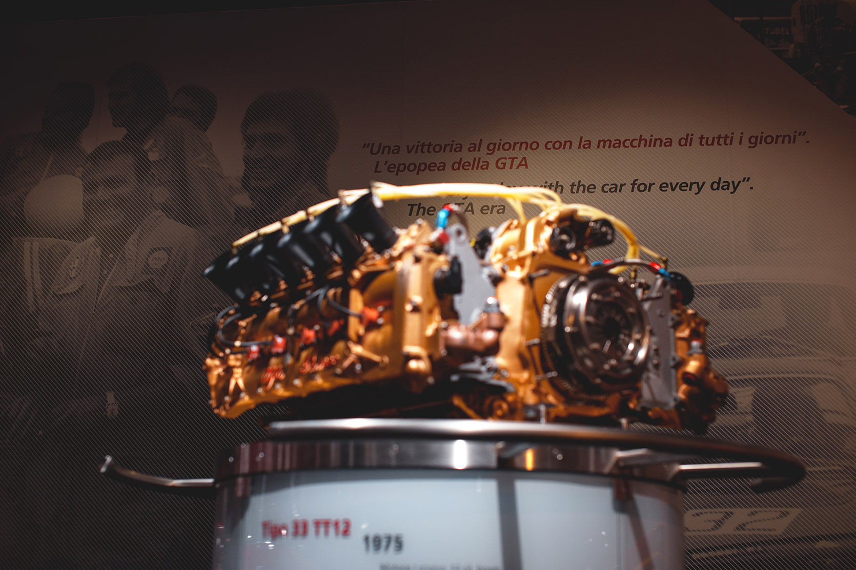 An Alfa Romeo 33 TT12 engine at Alfa Romeo Museum
