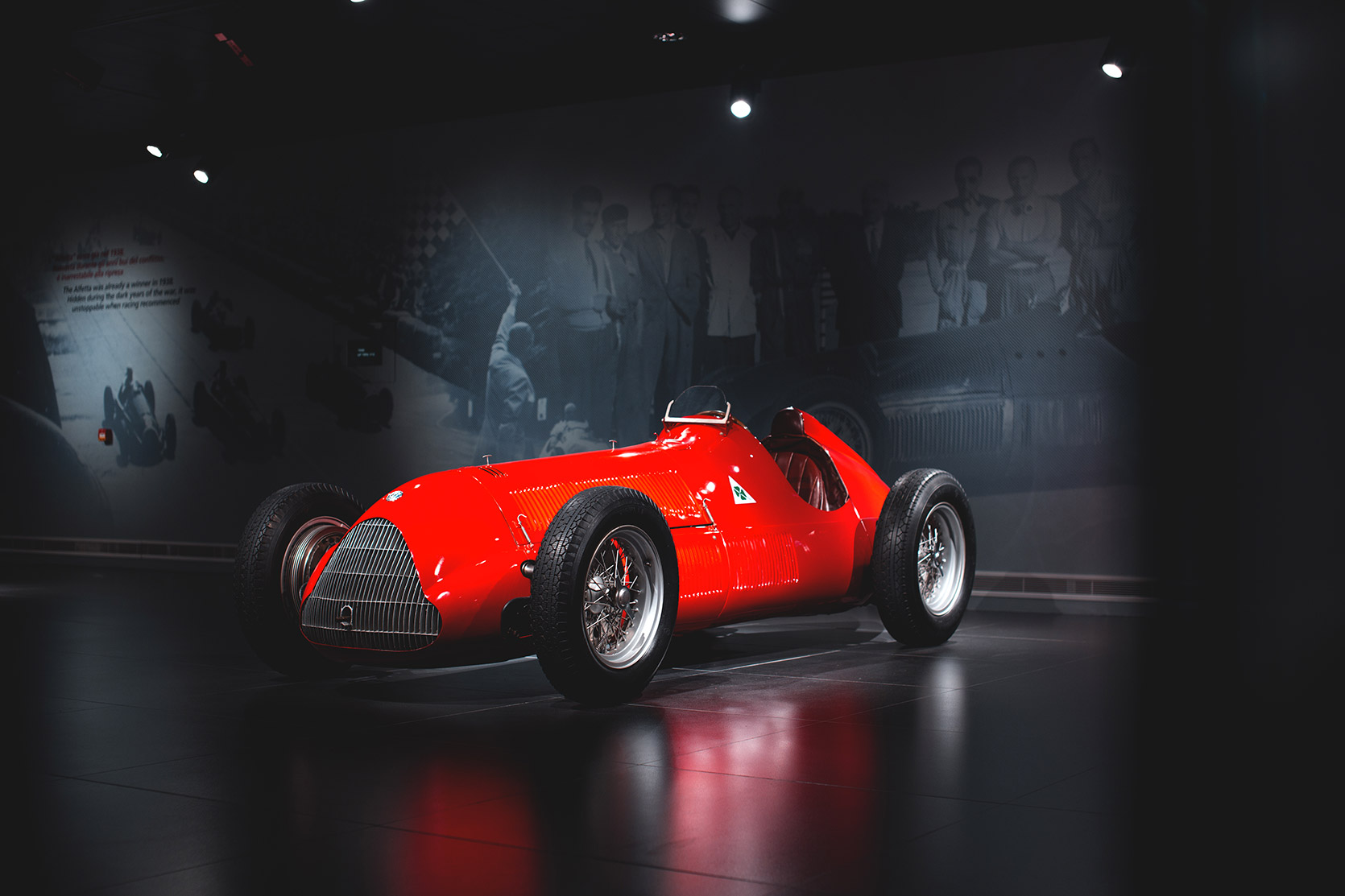 An Alfa Romeo GP 158 Alfetta at Alfa Romeo Museum