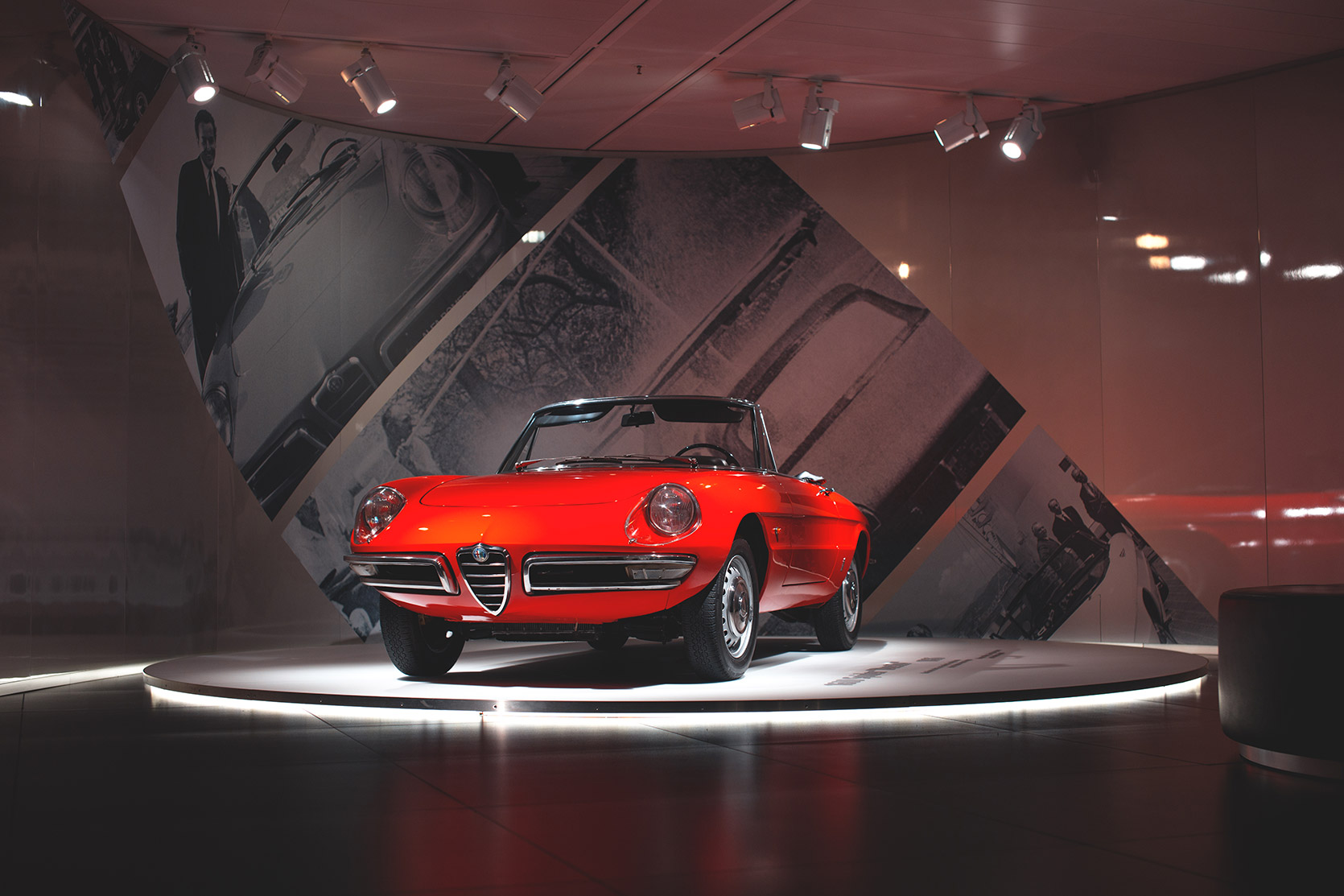 An Alfa Romeo Spider at Alfa Romeo Museum