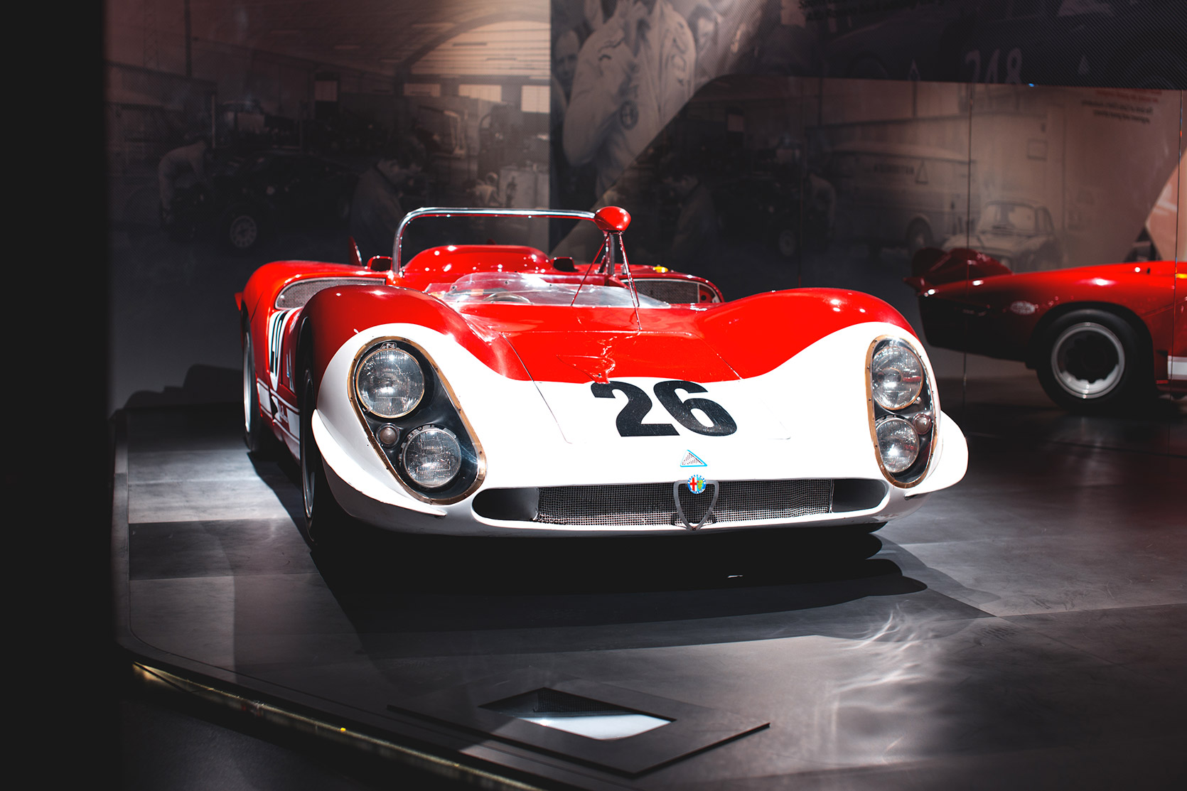 An Alfa Romeo Tipo 33-3 at Alfa Romeo Museum