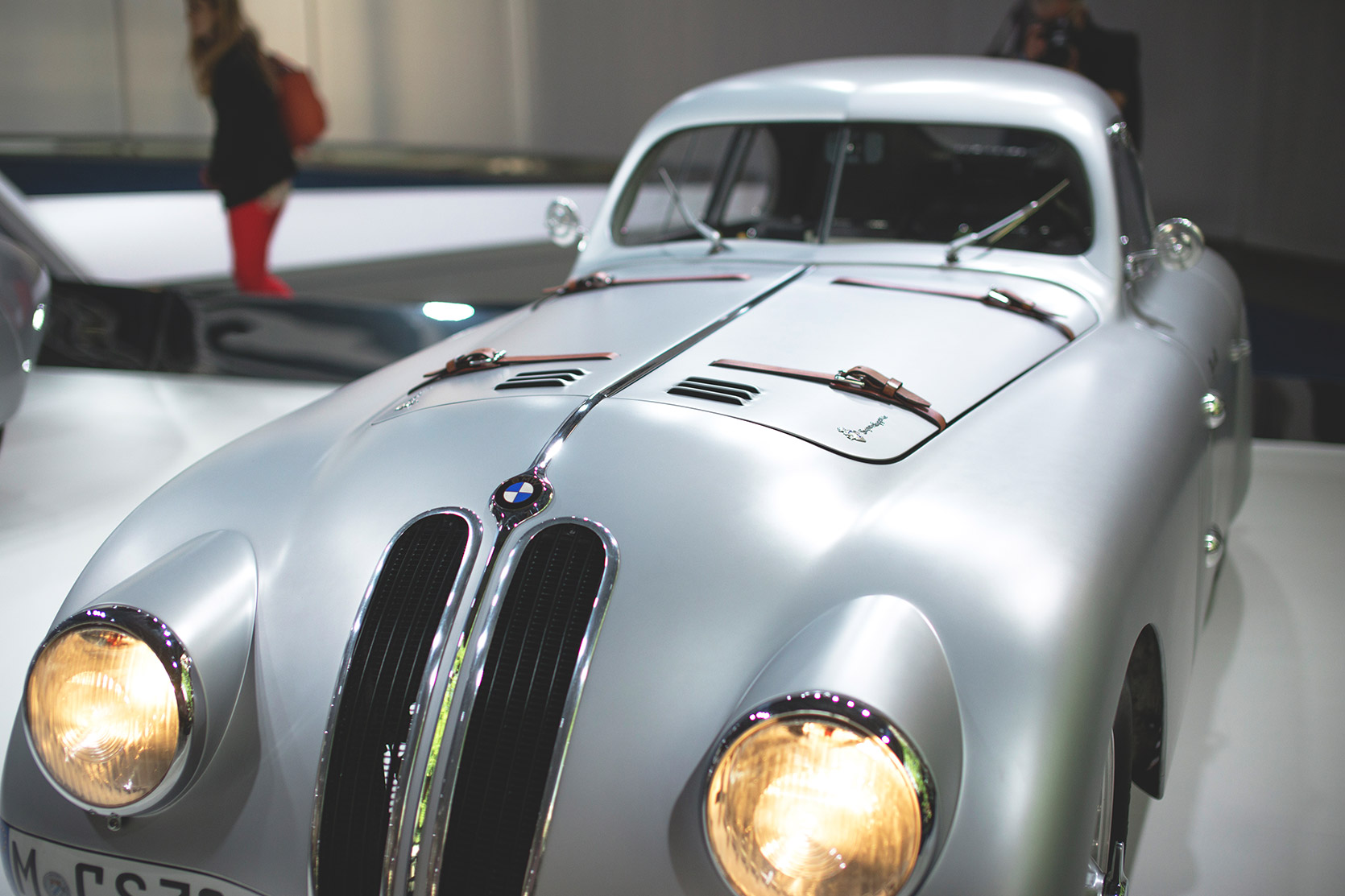 A BMW 328 Touring Coupè Superleggera Millemiglia of 1939 in the BMW exhibition at Concorso d'Eleganza Villa d'Este