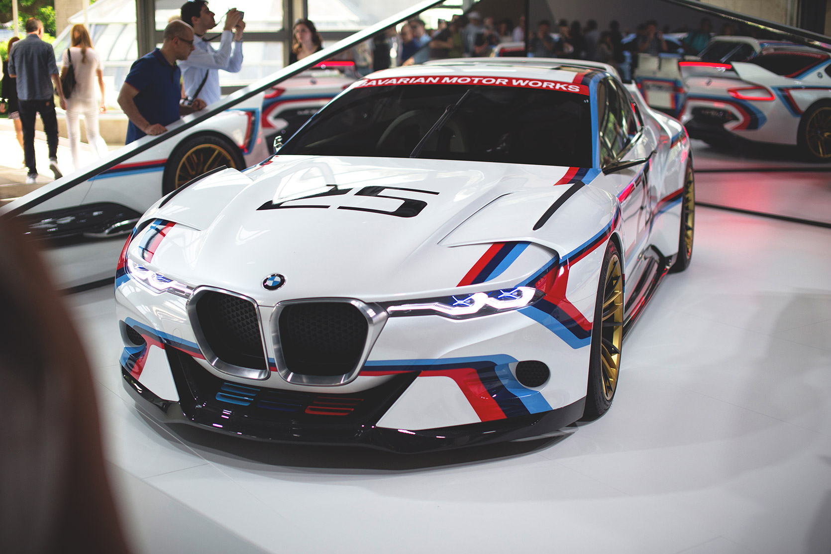 The BMW CSL 3.0 Hommage in the BMW exhibition at Concorso d'Eleganza Villa d'Este