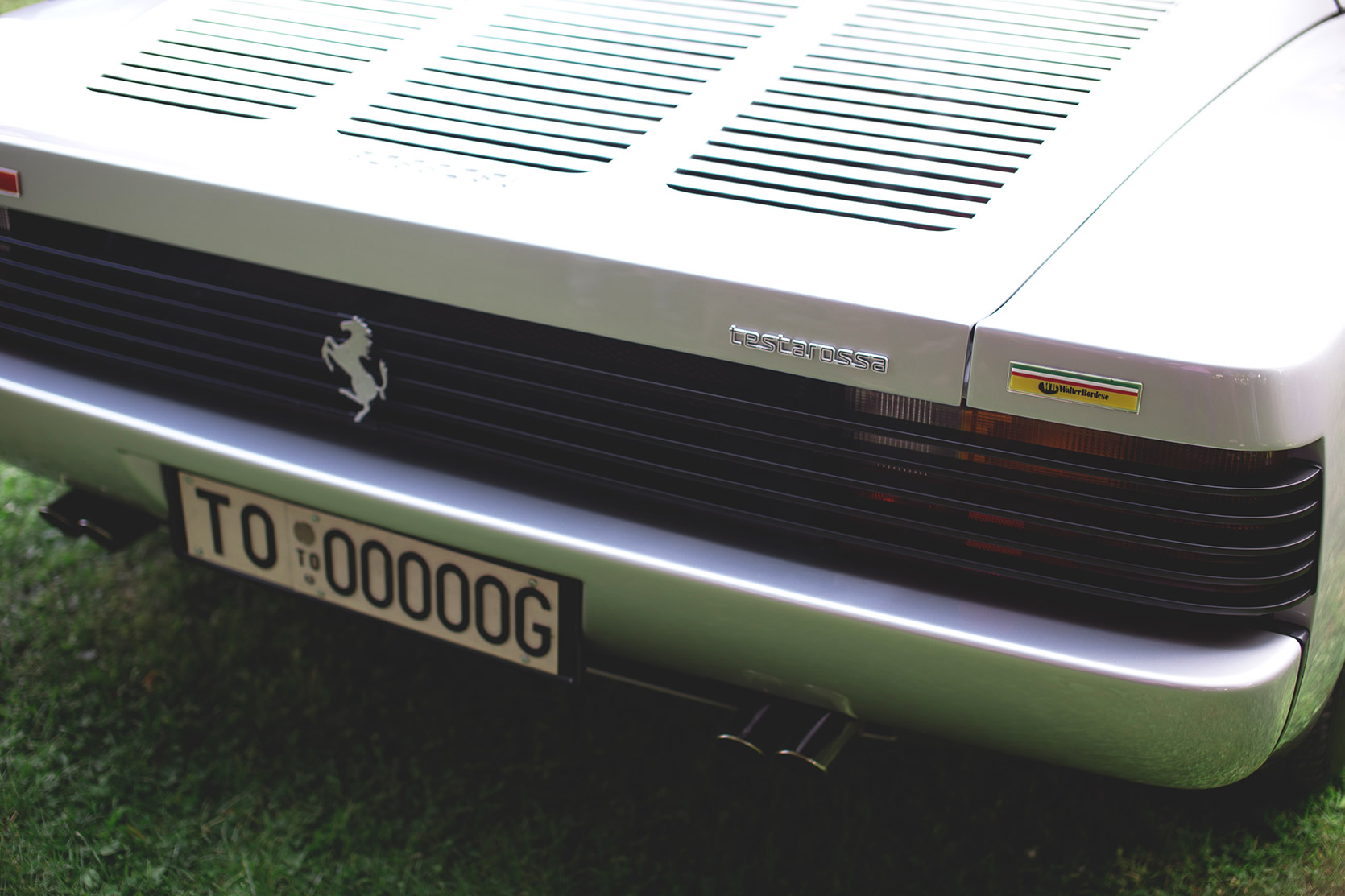 The Ferrari Testarossa Spider Torino number plate