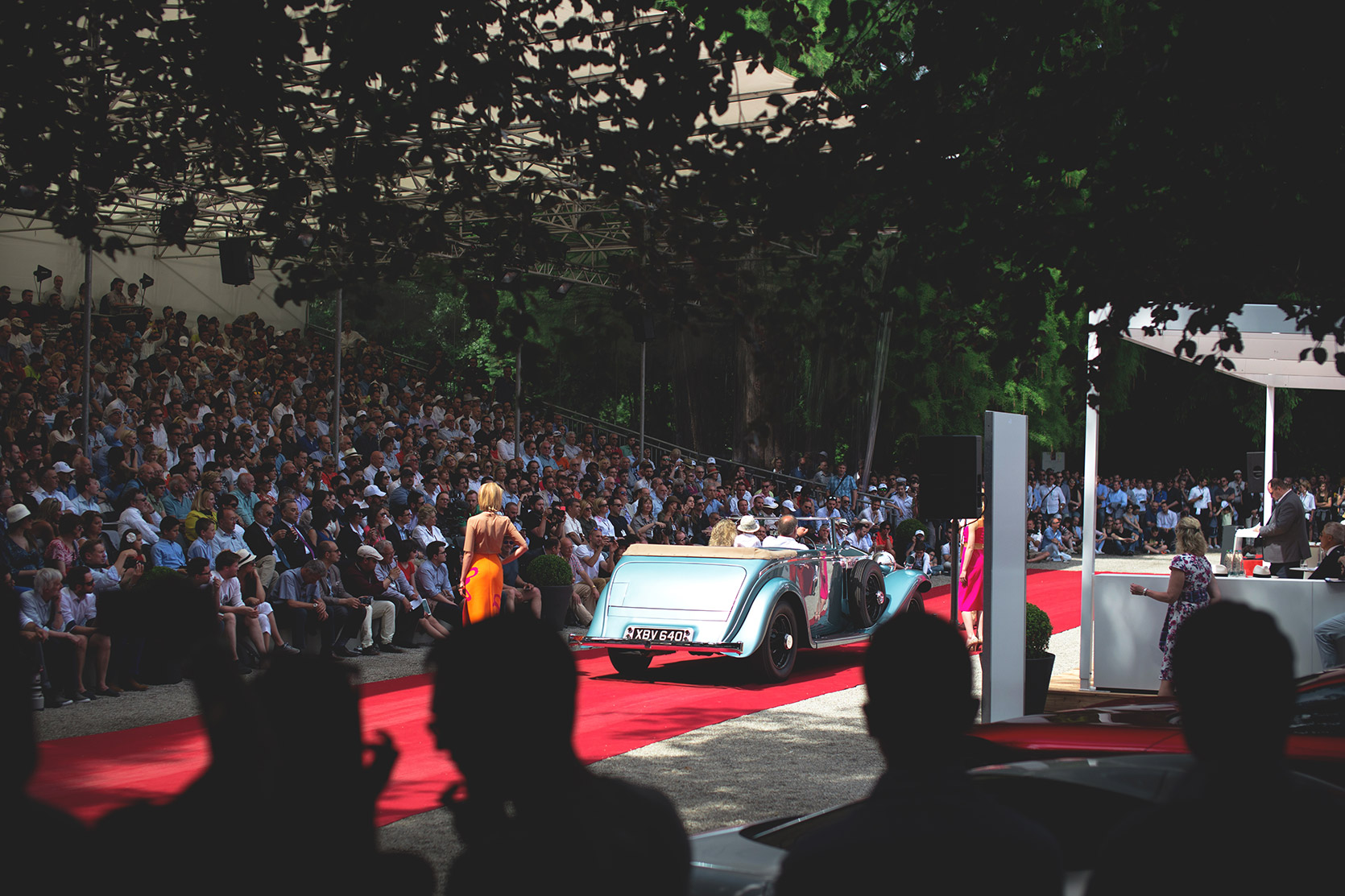 The Concorso d'Eleganza parade is going to start on the red carpet at Villa Erba