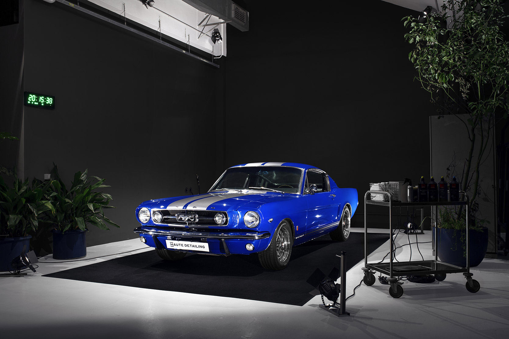 A Ford Mustang Gt In the Polish Room At Garage Italia