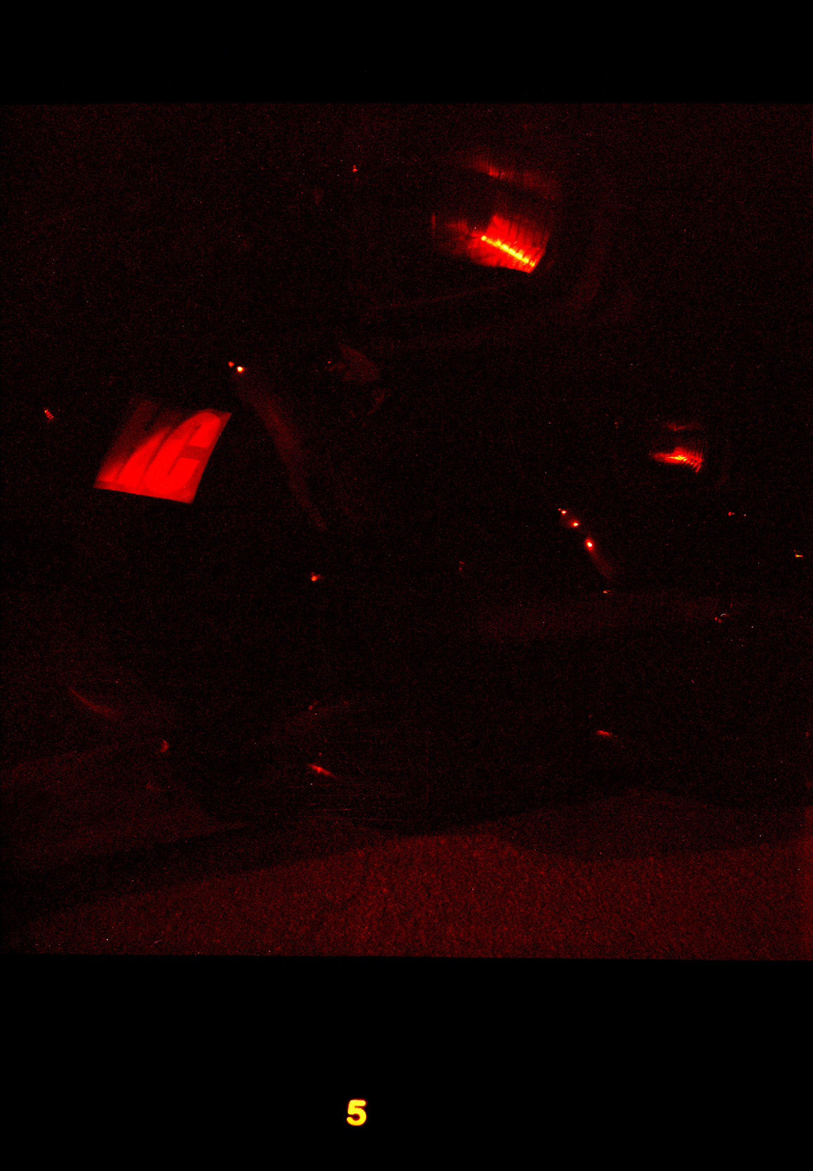 Double exposure of a Mazda Rx-7 FC and its Hardcore Tokyo stickers