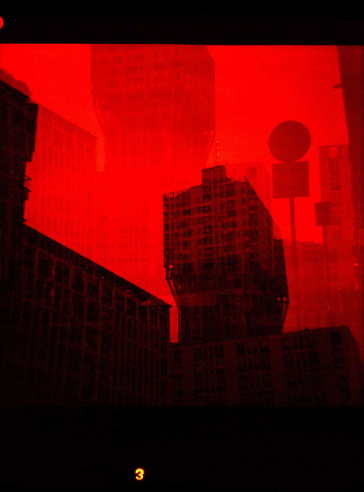 Double exposure of the Torre Velasca in Milano