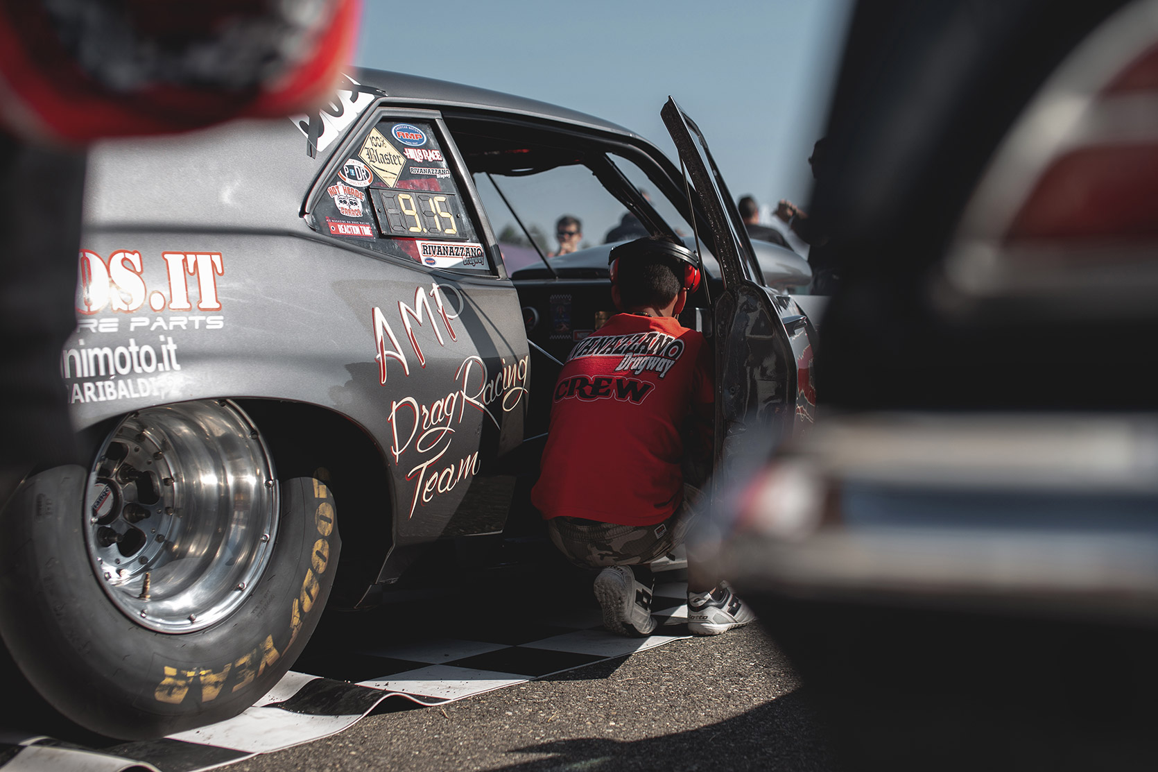 Stuff speaking with a Race Driver in his car at Rivanazzano Hills Race