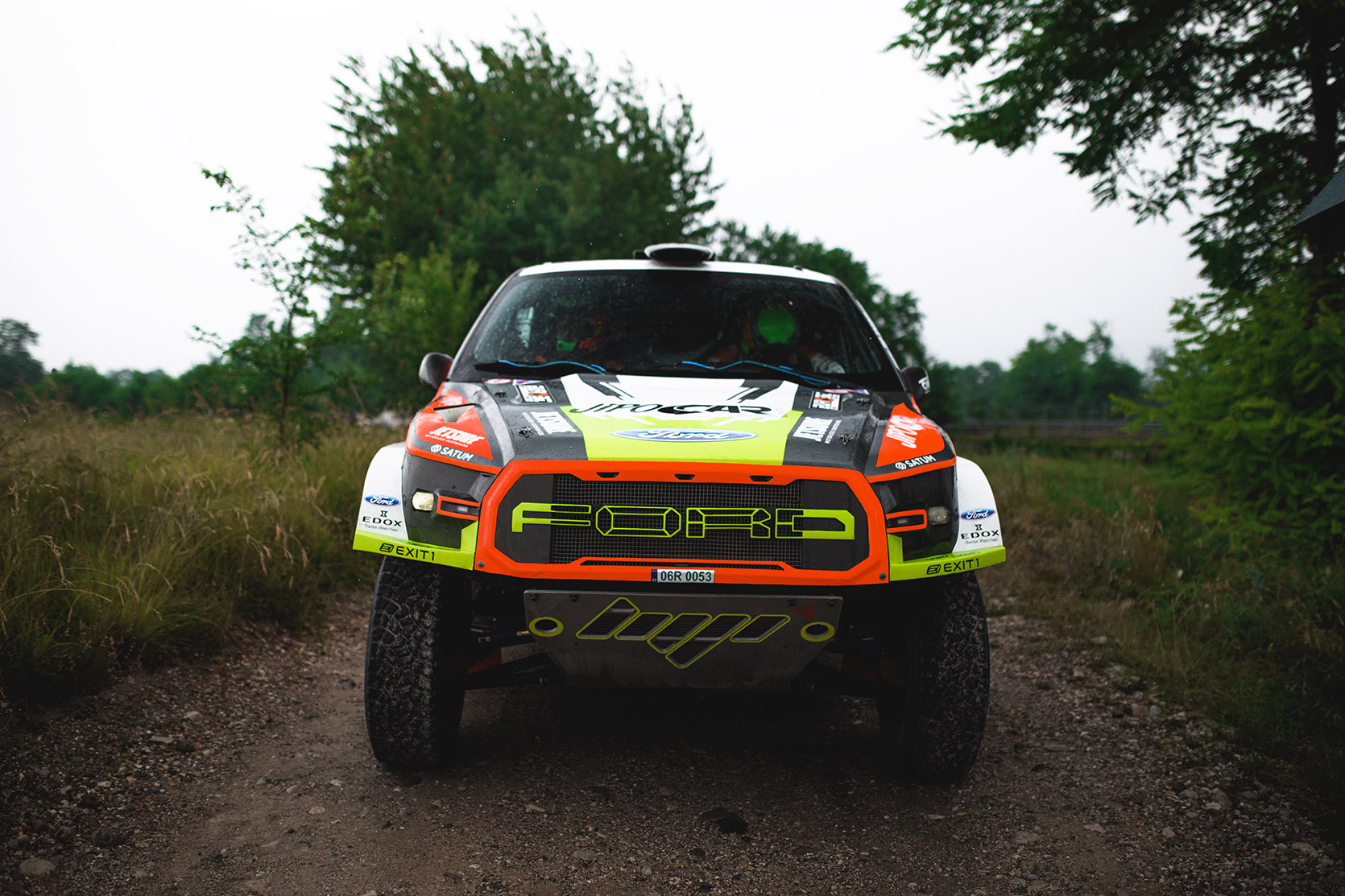 Marting Prokop Ford Raptor F150 front end at Italian Baja