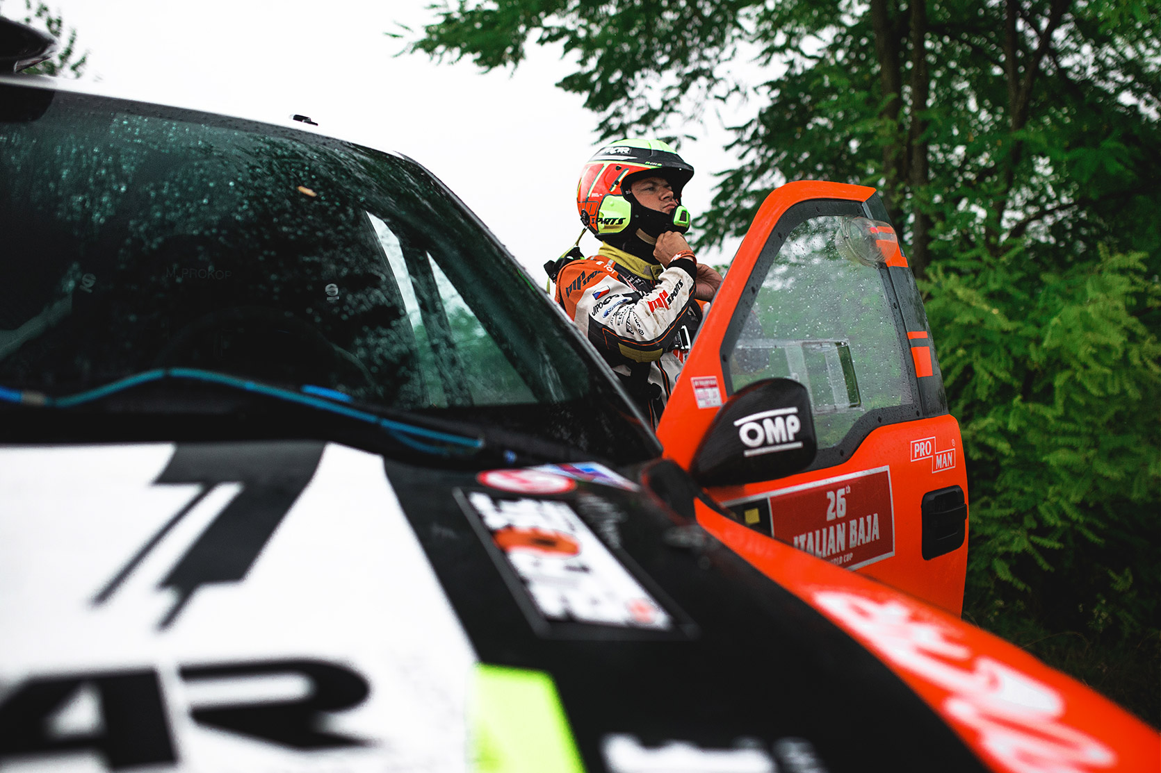 Martin Prokop preparing for the race at Italian Baja