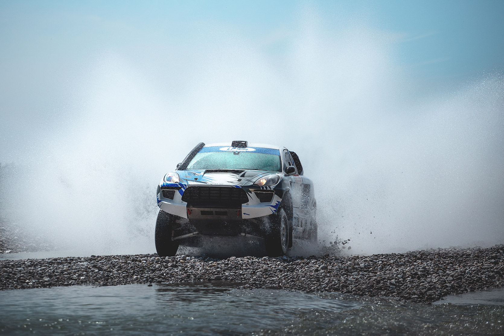 LP Racing on their Porsche Macan run in the water at Italian Baja at Italian Baja