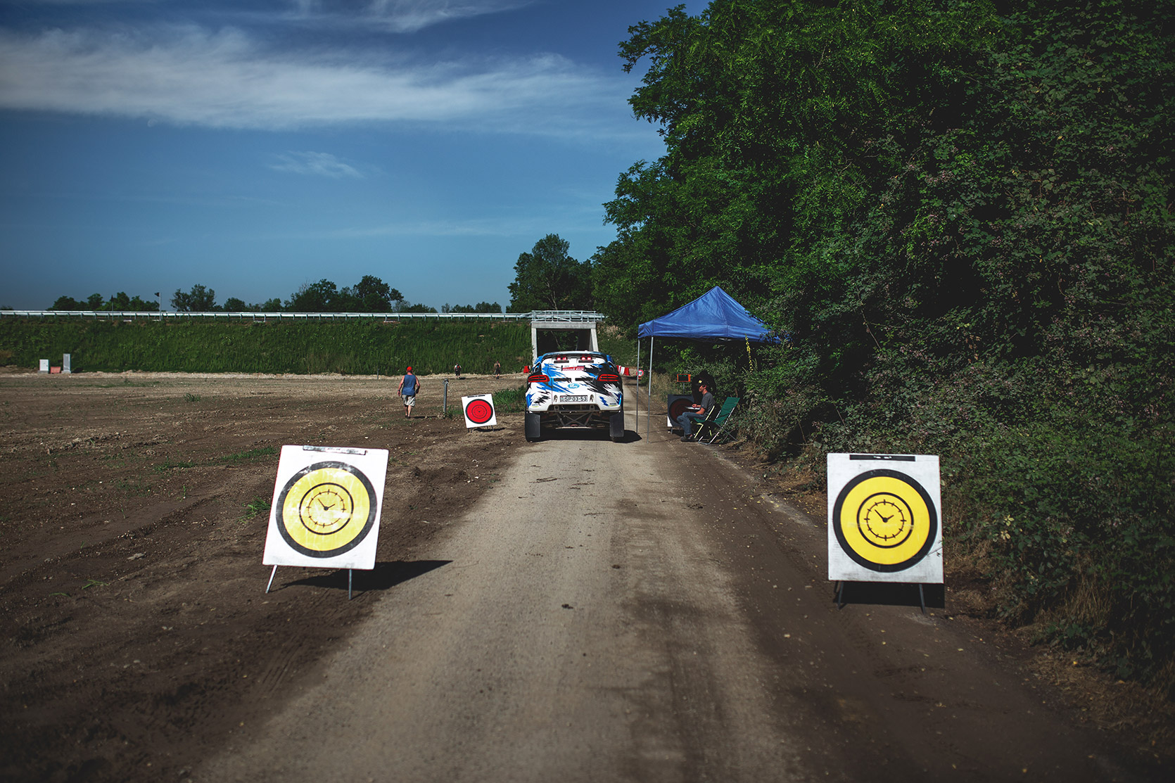 LP Racing on their Porsche Macan at checkpoint at Italian Baja