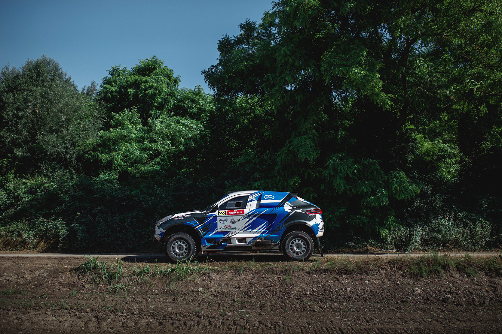 LP Racing team on their Porsche Macan waiting to start the race at Italian Baja
