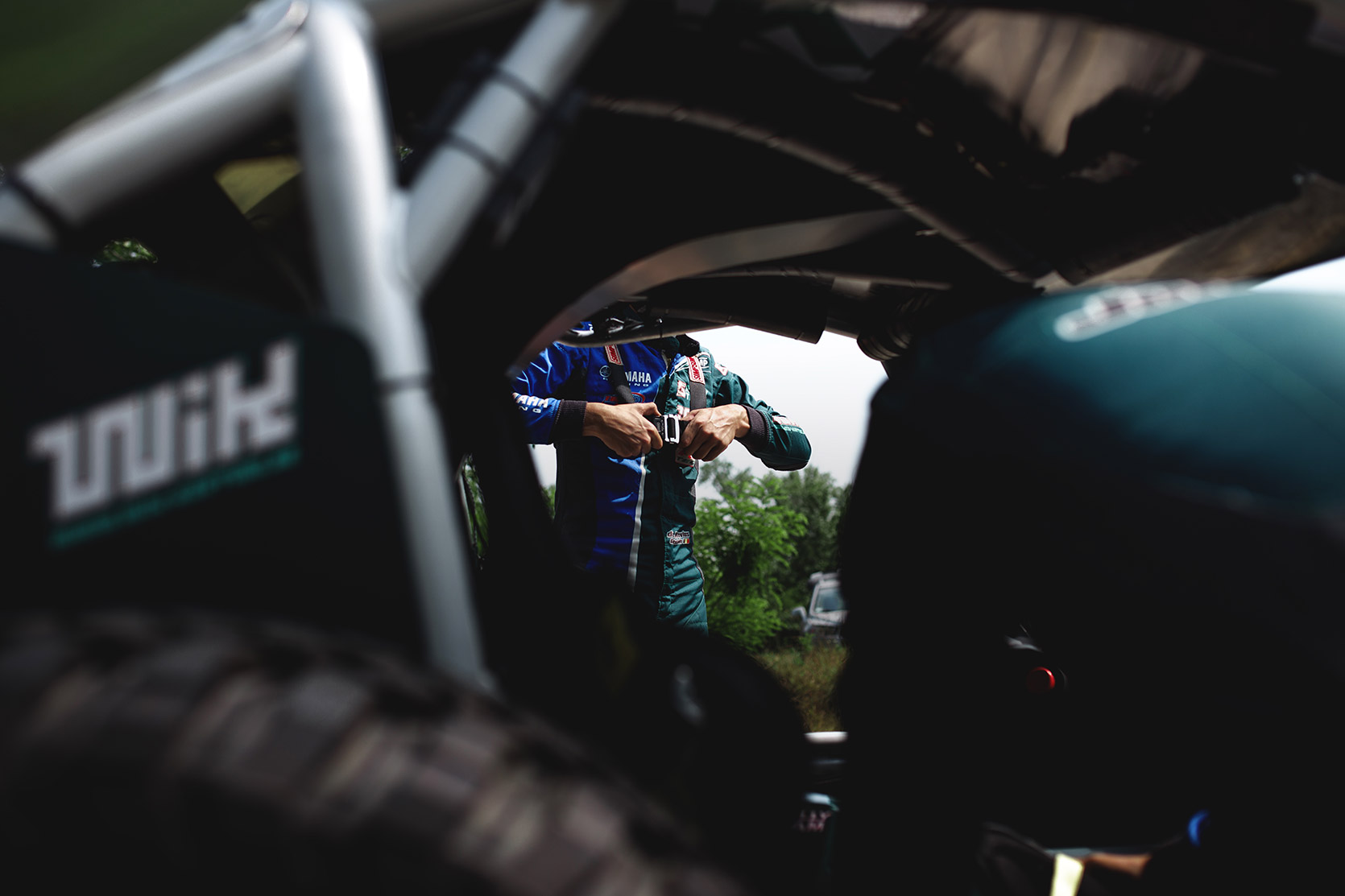 Driver preparing for the shakedown at Italian Baja