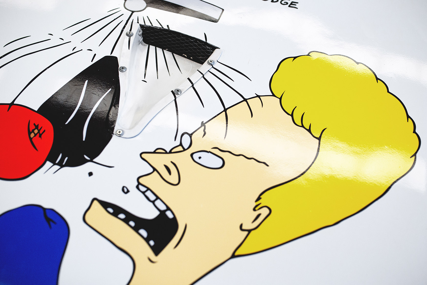 Beavis and Butt-Head sticker by Iuter detail on Rizphel's Nissan Silvia S14 hood