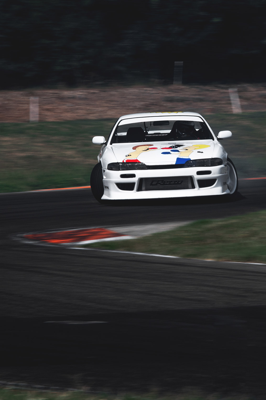 Rizphel drifting in his Nissan Silvia S14 at Castelletto Circuit di Branduzzo