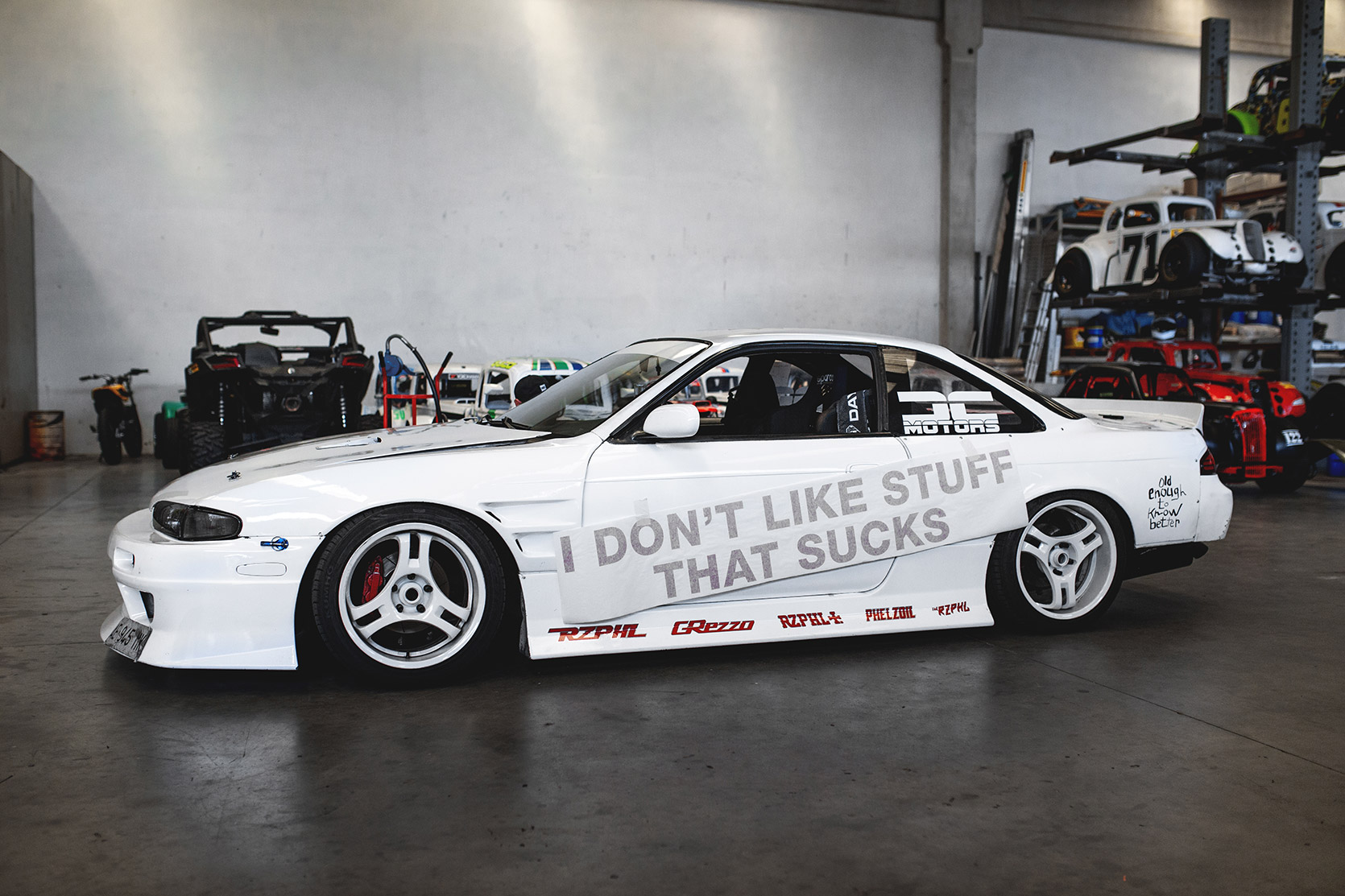 Beavis and Butt-Head Sticker on Rizphel's Nissan Silvia S14 ready for the application