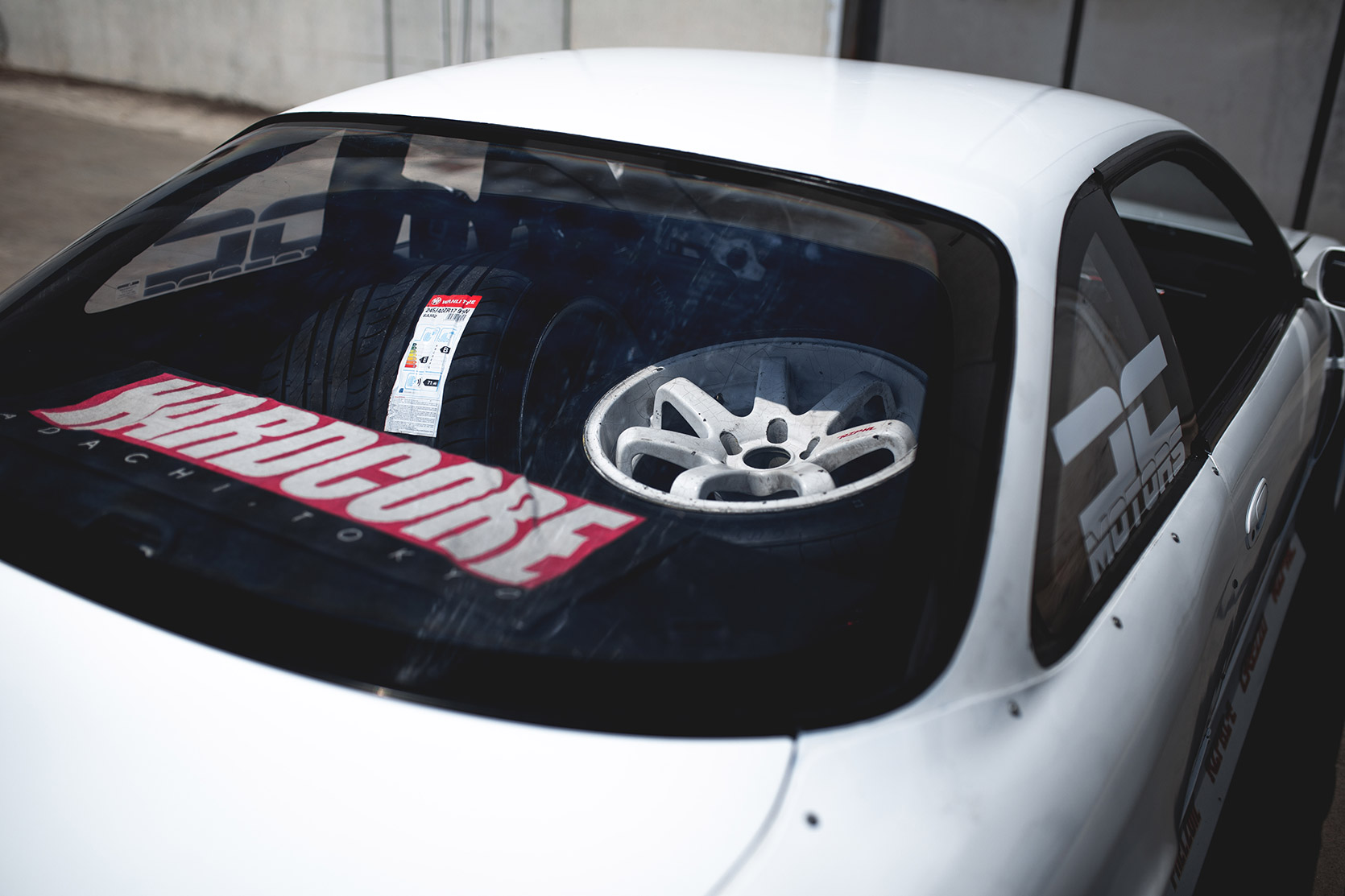 Rizphel's Nissan Silvia S14 waiting outside Castelletto Circuit di Branduzzo Garage