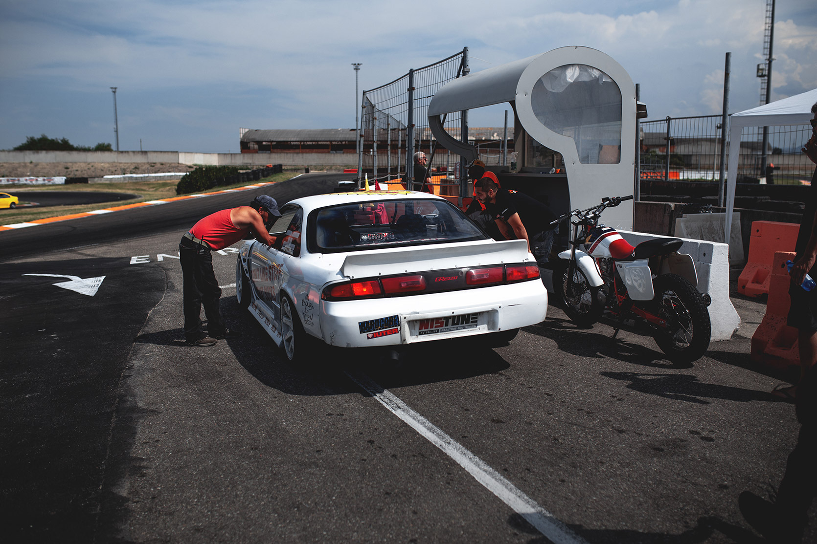 Rizphel waiting for start the drifting session in his Nissan Silvia S14 at Castelletto Circuit di Branduzzo