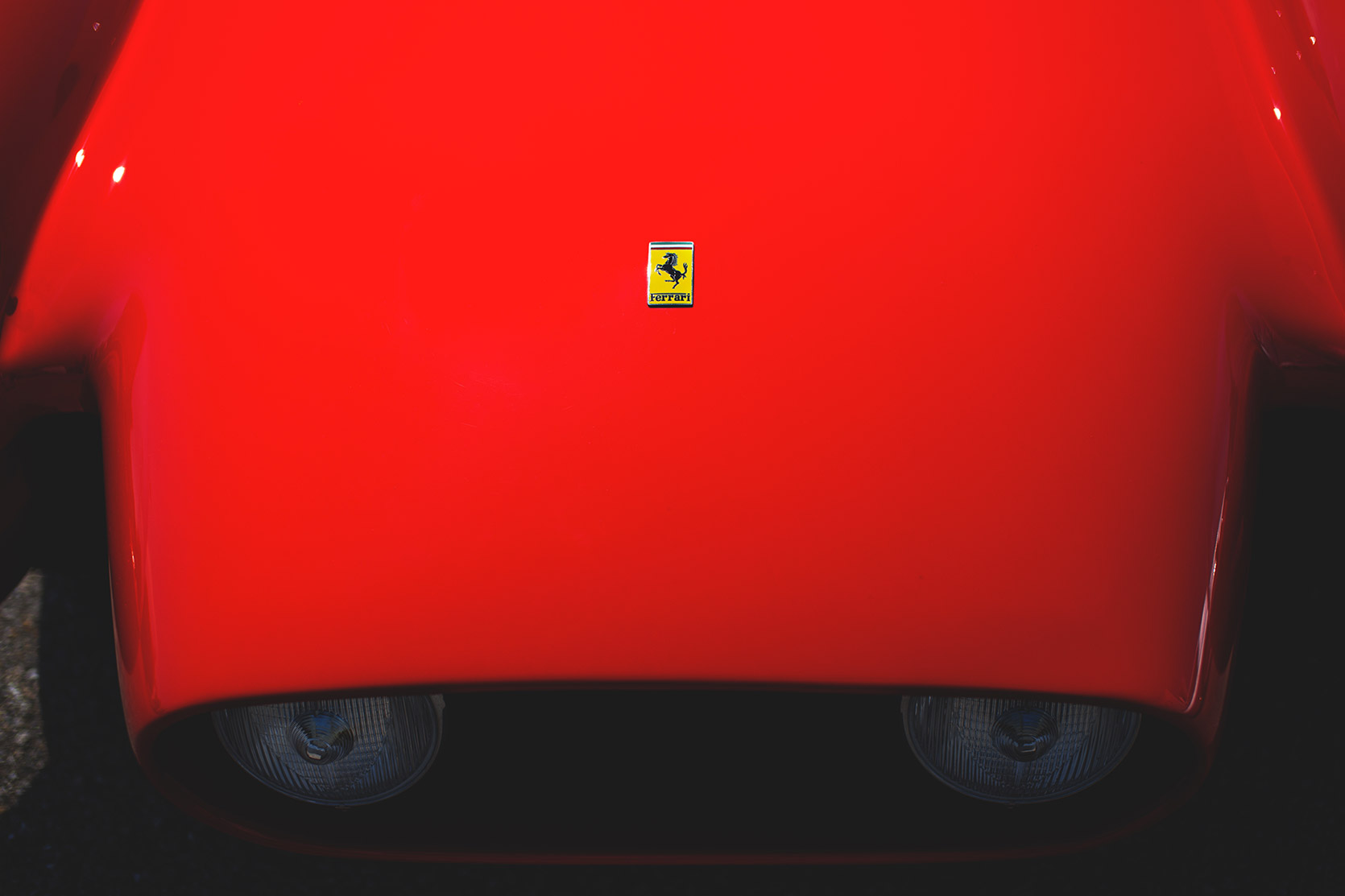 Front end of a Ferrari 250 Testa Rossa in the paddock of Autodromo Nazionale Monza at Modena 100 Ore