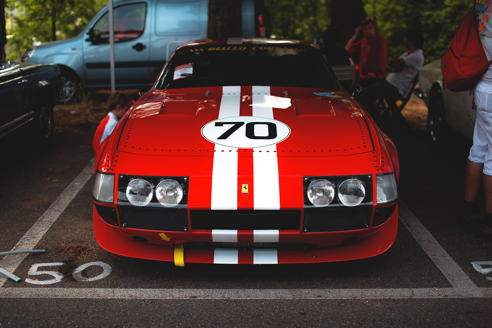 A Ferrari Daytona 365 GTB4 frontend at Vernasca Silver Flag at Vernasca Silver Flag