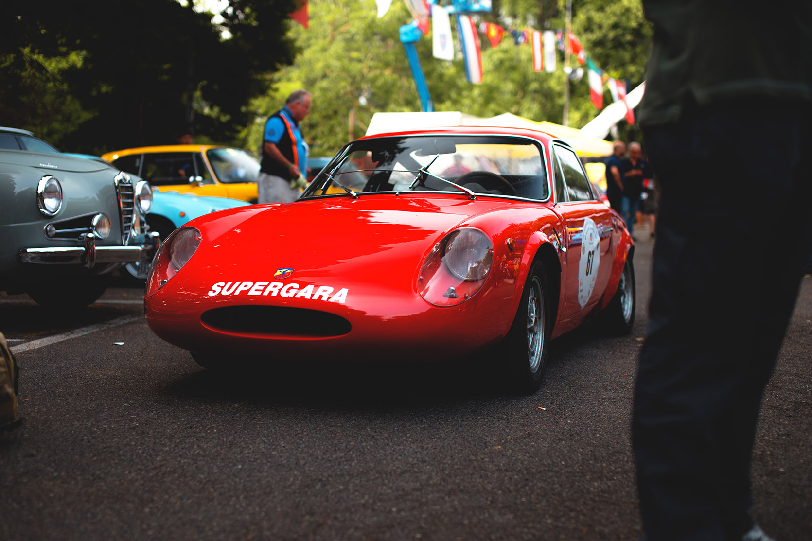 A Fiat Abarth 1000 Bialbero parked at Vernasca Silver Flag